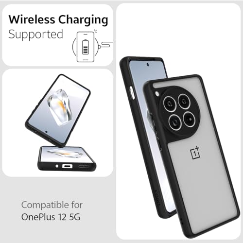 Image of Foso Royal Shock Proof Back Cover Case for OnePlus 12R 5G (PC+TPU) (Black)