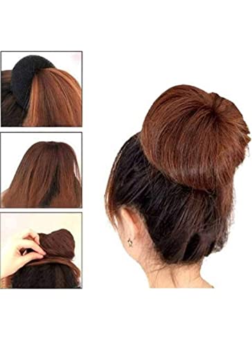 Image of Hair Donut Bun Maker Hair Styling Tools For Women's & Girl's (Black Colour) - Pack of 2
