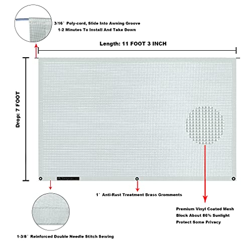 Image of RV Awning Mesh Sun Shade Screen for Motorhome Camper Trailer Sunshade