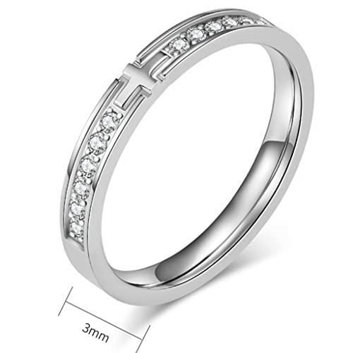 Jude Jewelers 3mm Stainless Steel Christian Cross Eternity Style Stacking Wedding Band Ring4