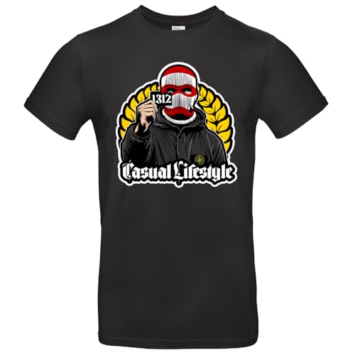 Casual lifestyle herren t-shirt ultras casuals hooligans schwarz größe l