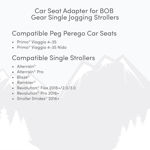 Image of BOB Gear Single Jogging Stroller Adapter for Peg Perego Infant Car Seats, Gray
