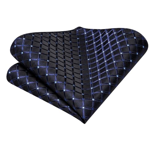 Image of Dubulle Mens Paisley Striped Tie Woven Necktie for Men and Handkerchief Cufflinks Set Wedding Formal Business