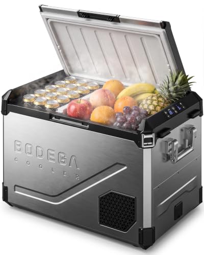 Image of BODEGA 12V Car Refrigerator, 63QT Stainless Steel Dual Zone