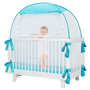 L RUNNZER Baby Pop Up Tent, Toddler Crib Net to Keep Baby from Climbing Out, See-Through & Breathable Safety Crib Canopy…