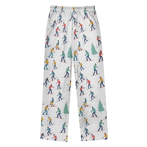 Christmas Pajama Pants Winter Sports Skiers Long Sleep Pants Lounge Bottoms2