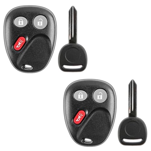 KeylessOption Keyless Entry Remote Car Key Fob and Key Replacement for LHJ011 (Pack of 2)