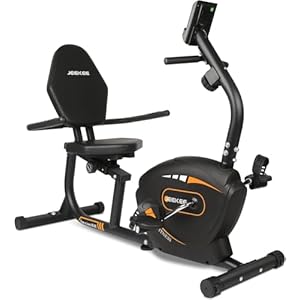 JEEKEE Recumbent Exercise Bike for Seniors,Stationary Bikes for Home, 300LB Capacity & 16 Levels Magnetic Resistance, Heart Rate Handle