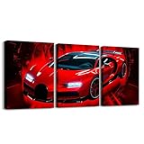 jejeloiu Race car Canvas Wall Art for Living Room Bedroom Racing Car Picture Wall Decor for Bathroom Extreme Sports Kids Boys Girls Artwork Posters Automobile Painting 12'x16'x 3Pcs