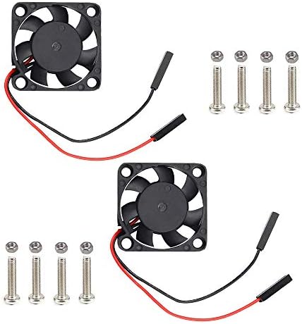 Cooling Fan for Raspberry Pi 4 30mmx30mmx7mm, Raspberry Pi CPU Cooler Fan Brushless DC 3.3V 5V Quiet Fan with Screws for Raspberry Pi 4 Model B, Pi 3 B+, Pi 3B, Pi 2 or Other Robot Project (2 PCS)