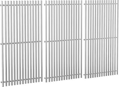 QuliMetal 66089 Grill Grates for Weber Genesis 2 E-410/E-415/E-435, Grill Parts for Weber GS4 Genesis II/LX E-440 Series Gas Grills, 18.7" SUS304 Stainless Steel Replacements for Weber 66089 66097