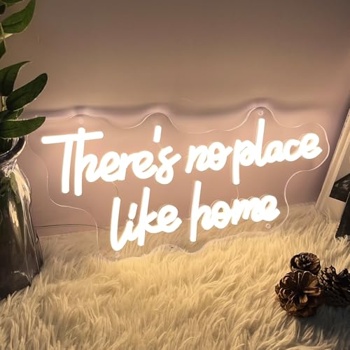 Image of ZPLNOSIN Custom Neon Light Sign There's No Place Like Home Indoor Bedroom Decor Wall Led Neon Sign Backdrop Flex Bar Christmas Party Wedding Living Room 5V USB Warm White 40x19.2cm