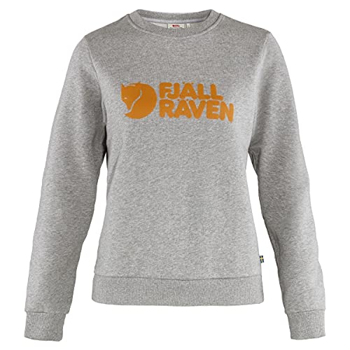 Fjällräven Damen Logo Sweater Sweatshirt, Grey-Melange, M EU