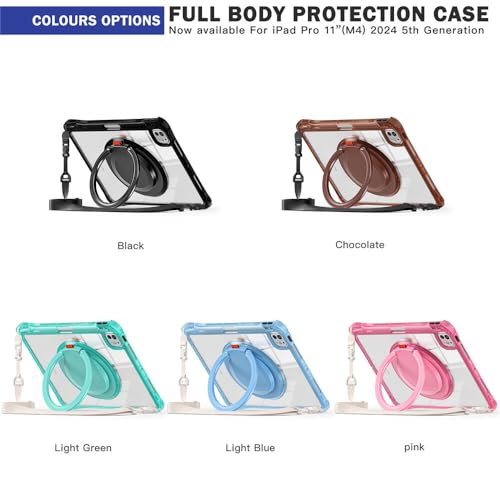 Coque iPad Pro 11 2020 transparente silicone vert clair avec support rotatif