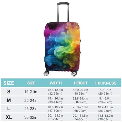 Rainbow Smoke Luggage Cover, Washable Elastic Suitcase Cover Protector Fit 18-32 Inch Luggage2