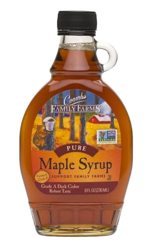 Image of Coombs Family Farms Pure Maple Syrup • Grade A Dark Color • Robust Taste • Rich Natural Sweetener for Pancakes, Baking & Cooking, 8 fl oz ℮ 236 ml