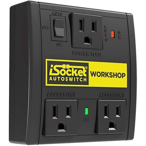 i-Socket Automated Vacuum Switch, Dust Control with Automatic Shutoff and Delay - Prevents Inrush Current from Circuit Overload