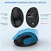 Ergonomic Wireless Keyboard Mouse Combo, Bluetooth/2.4G Split Design Keyboard with Palm Rest and 3 Levels DPI Adjustable Wireless Vertical Mouse, Multi-Device, Rechargeable, for Windows/Mac(Black) #4