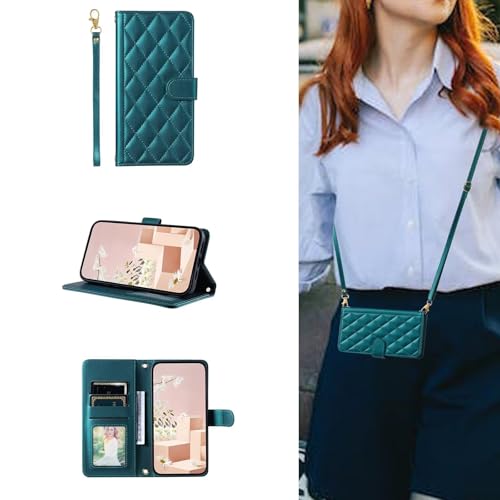 ESONG Correa Funda para Xiaomi Redmi Note 13 4G con Tapa,Carcasa Flip Libro Billetera de Cuero de PU,Cartera Case para Mujer con Soporte Plegable,Ranura para Tarjeta,Magnético Verde