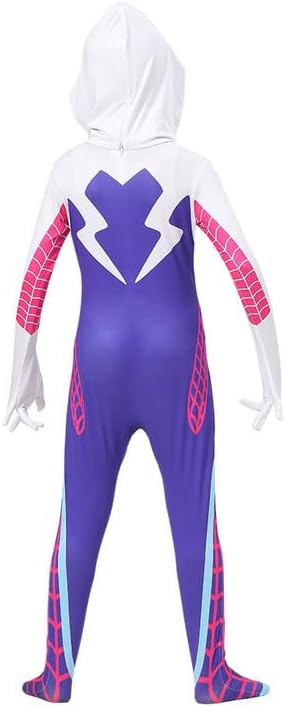 Vista 3 de YOULIT Disfraz de superhéroe para niños, overol de máscara estilo 3D, disfraz de Halloween, traje de cosplay