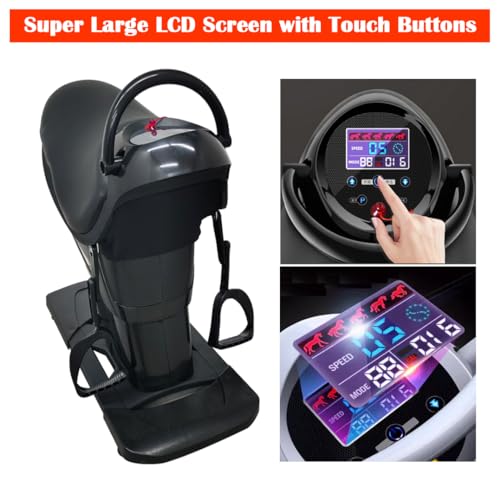 Image of INTBUYING 110V Electric Horse Riding Simulator Machine with 20 Level Speed | 3 Program Modes, Digital Display Screen, Safety Switch, Abdominal Exercise Health Fitness Equipment for Full-body Load 265lbs