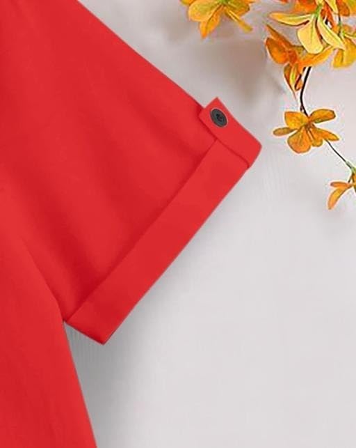 Image of Kids Shirt Cotton Blend Solid Short Sleeve Shirt for Boys | Comfortable & Breathable Casual