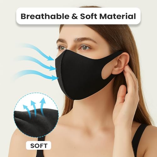 Image of Yugan Anti Pollution Reusable and Washable Face Mask for Adult, Unisex, Soft Breathable Oxford Fabric (Black)