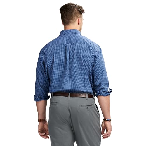 IZOD Men's Big and Tall Performance Comfort Long Sleeve Gingham Button Down Shirt2