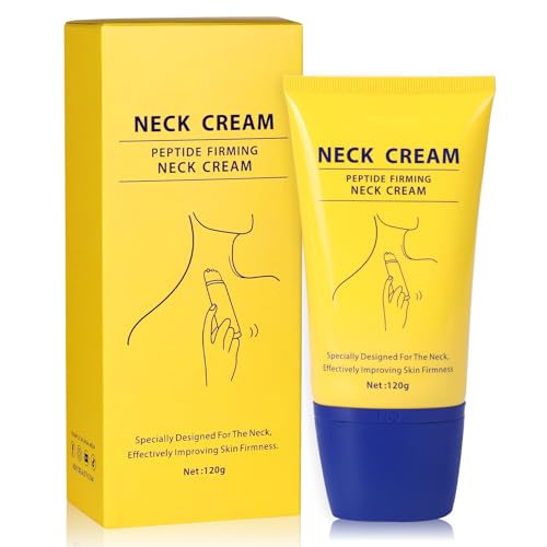Botanikind Neck Firming Cream with Massage Roller Hydrating & Tightening & Lifting Cream Silky Texture Wrinkle Neck & Chest Perfecting Cream for Woman (4.23 Fl Oz)