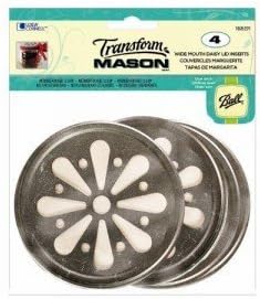 Mason Jar Lids - Wide - Open - Daisy - 4 pcs