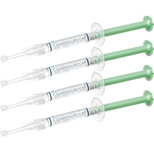 Opalescence 15% Gel Syringes Teeth Whitening Refill Kit – Low Sensivity (4 Syringes) – Cool Mint – Carbamide Peroxide – Made in The USA by Ultradent Tooth Whitening 5195-2