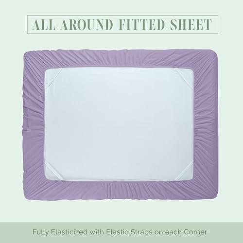 Elegant Comfort Luxury 1500 Premium Hotel Quality Microfiber 4-Piece Sheet Set - Soft, All Around Elastic 18-24 Inches Deep Fitted Sheet - Extra Deep Pocket Sheets, Full, Lavender