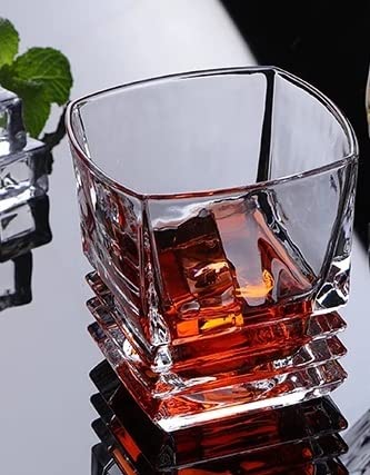TIENER Fashioned Whiskey Glass - Heavy Base Rocks Barware Glasses for Scotch, Mixed Drinks, Wine, Bourbon, Juice, Water and Cocktail Drinks 300 Ml Set of 6 (European Glass) - Image 5 thumbnail