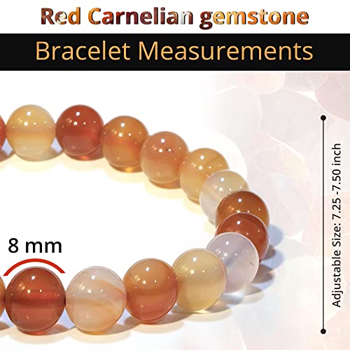 Image of ANAYA AGATE Healing Crystal Bracelet for Women and Men - 8mm Round Beaded Bracelet for Men and Women - Unisex Stretchy Gemstone Bracelet for Healing and Protection
