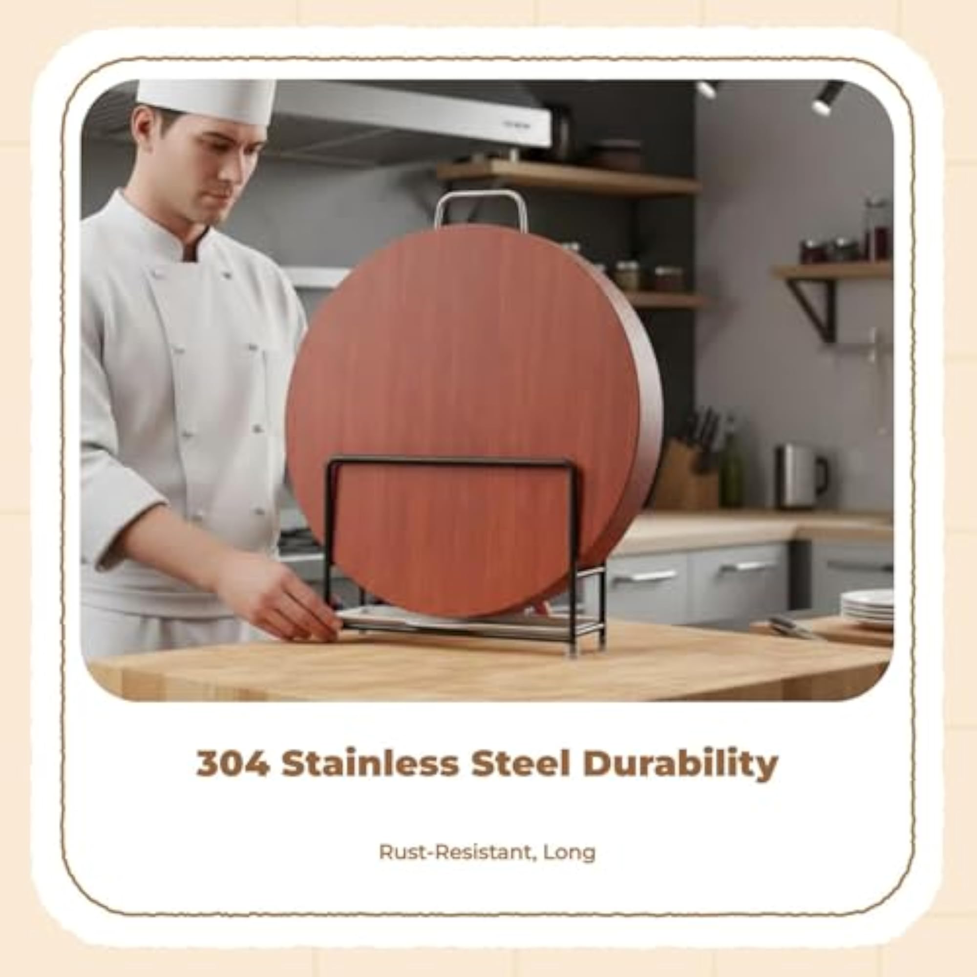 Rustproof 304 Stainless Steel Cutting Board Rack Organizer