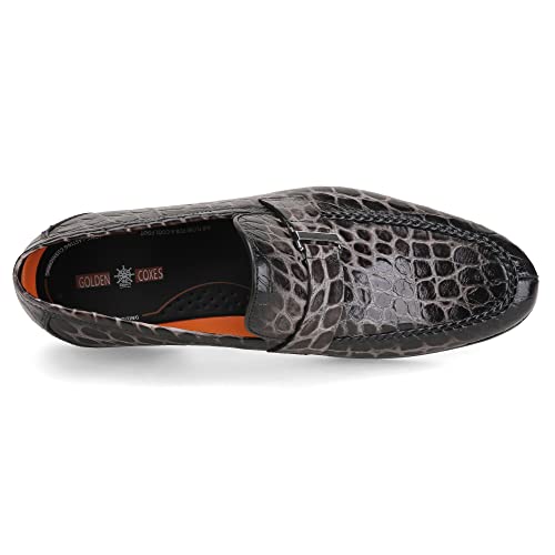 Image of Classic Leather Dress Shoes for Men, Premium Alligator Printed Bussiness Dress Slip on Loafer for Mens