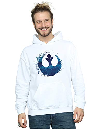 Absolute Cult Star Wars The Rise Of Skywalker Kylo Ren Katakana Art Stripe Men's Hoodie White Small