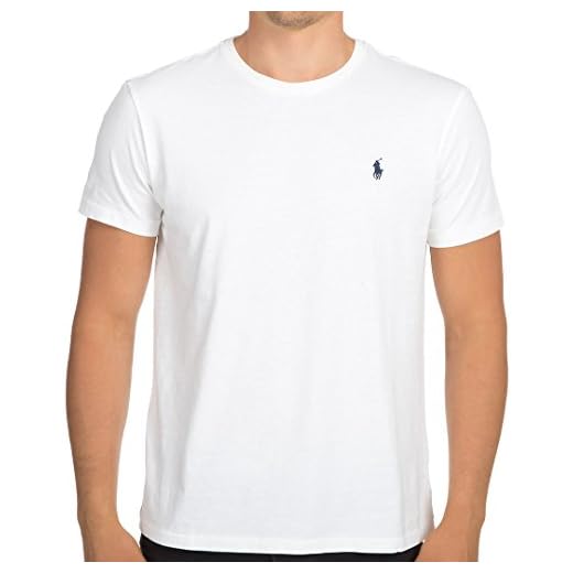 Polo Ralph Lauren Camiseta con cuello circular de hombre (Large, White)