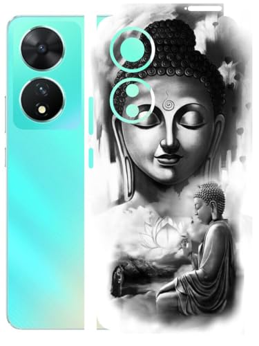 Image of AtOdds - Full Body Back Screen Guard Protector Film - Lamination Wrap Skin Sticker Compatible with VIVO T2 (5G) | Scratchproof Matte Finish (Buddha)