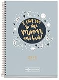 TAMAÑO HOJA 155x213 mm ~A5 Miquelrius - Agenda Escolar To The Moon Curso Lectivo 2020-2021, Español, Día Página, Tamaño 155 x 213 mm, Papel 70 g, Cubierta Cartón Duro, color Azul