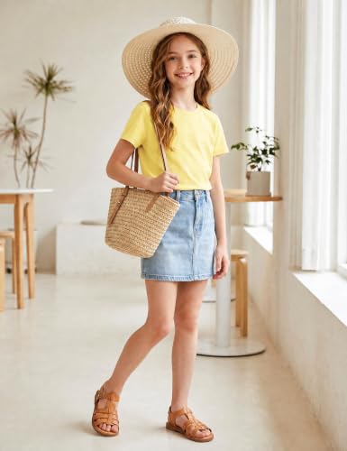 Image of Girls Cotton Long /Short Sleeve T Shirts Casual Classic Top 3-14Y