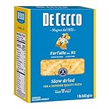 De Cecco Semolina Pasta, Farfalle No.93, 1 Pound