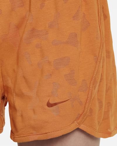 Nike Girl's DriFit Knit High-Rise Shorts, Orange, L Regular US4