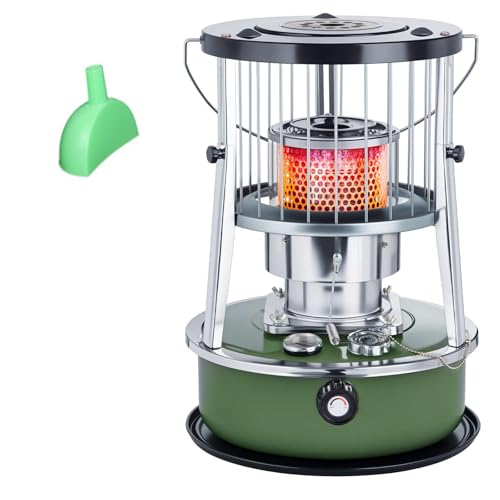 9000 BTU estufa de parafina Tanque de 4,6L estufas parafina Calefacción de emergencia sin electricidad Calentador para camping, garaje, hogar y emergencias.,militarygreen-Singleitem