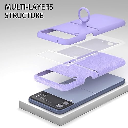 Image of MIDOS Back Cover Compatible with Samsung Z Flip 4 Silicone Case Full Protection Shock Proof Case for Samsung Galaxy Z Flip 4 (Purple)