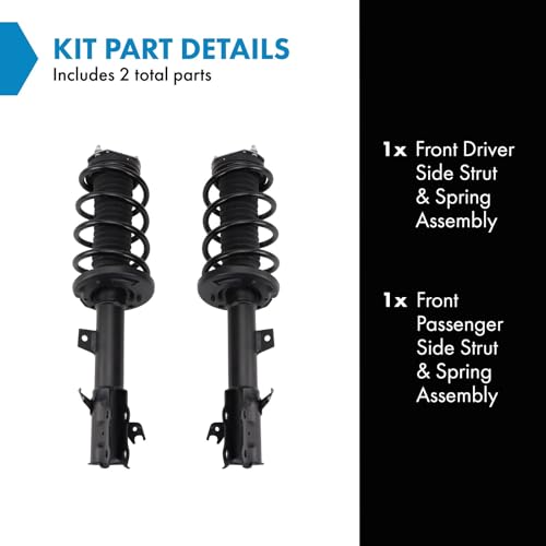 Image of TRQ Front Driver and Passenger Side Strut and Spring Assembly Set Pre-Assembled Compatible with 18-22 Ford EcoSport 2.0L Front Wheel Drive