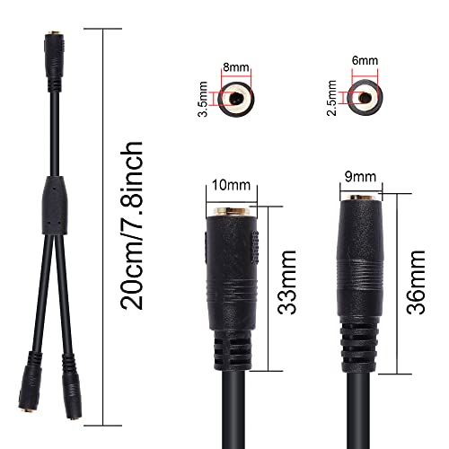 GINTOOYUN 4-level 3.5mm Female to 2.5mm Female + 3.5mm Female Audio Cable for Headphones Mobile Phones, Speakers, Laptops - Image 2