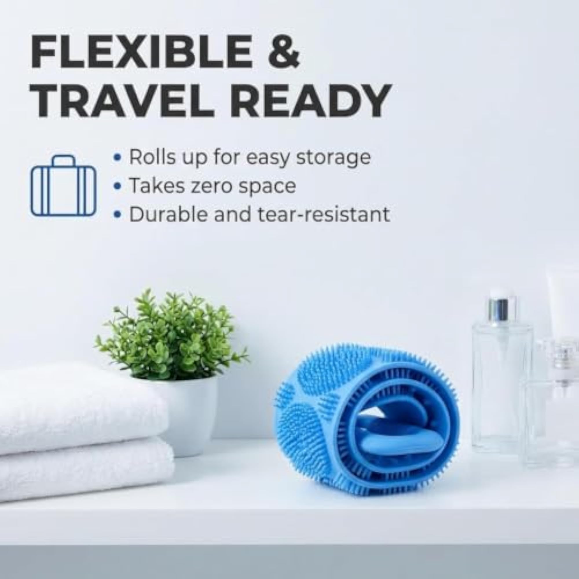 Silicone Body Back Scrubber, Double-Sided Bath Brush