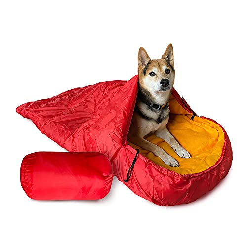 Vegapop Red Dog Sleeping Bag For Extra Large Or Large Dogs With Storage Bag- Portable Warm Waterproof Blanket Or Cushion For Pets- Perfect For Camping, Backpacking, Traveling, Or Indoors And Outdoors #TOP20