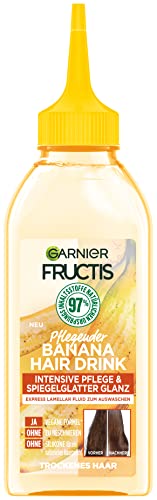 Garnier Fluide capillaire pour cheveux secs - Pour plus de brillance et de douceur - Avec formule réparatrice lamellaire - Fructis Banana Hairdrink - 1 x 200 ml